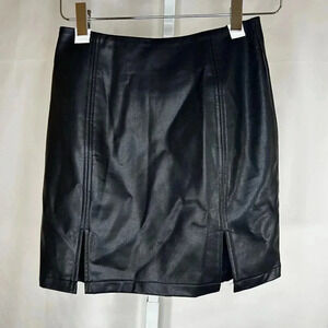 Mangopop Size Small Faux Leather Black Skirt Mini Party Concert
